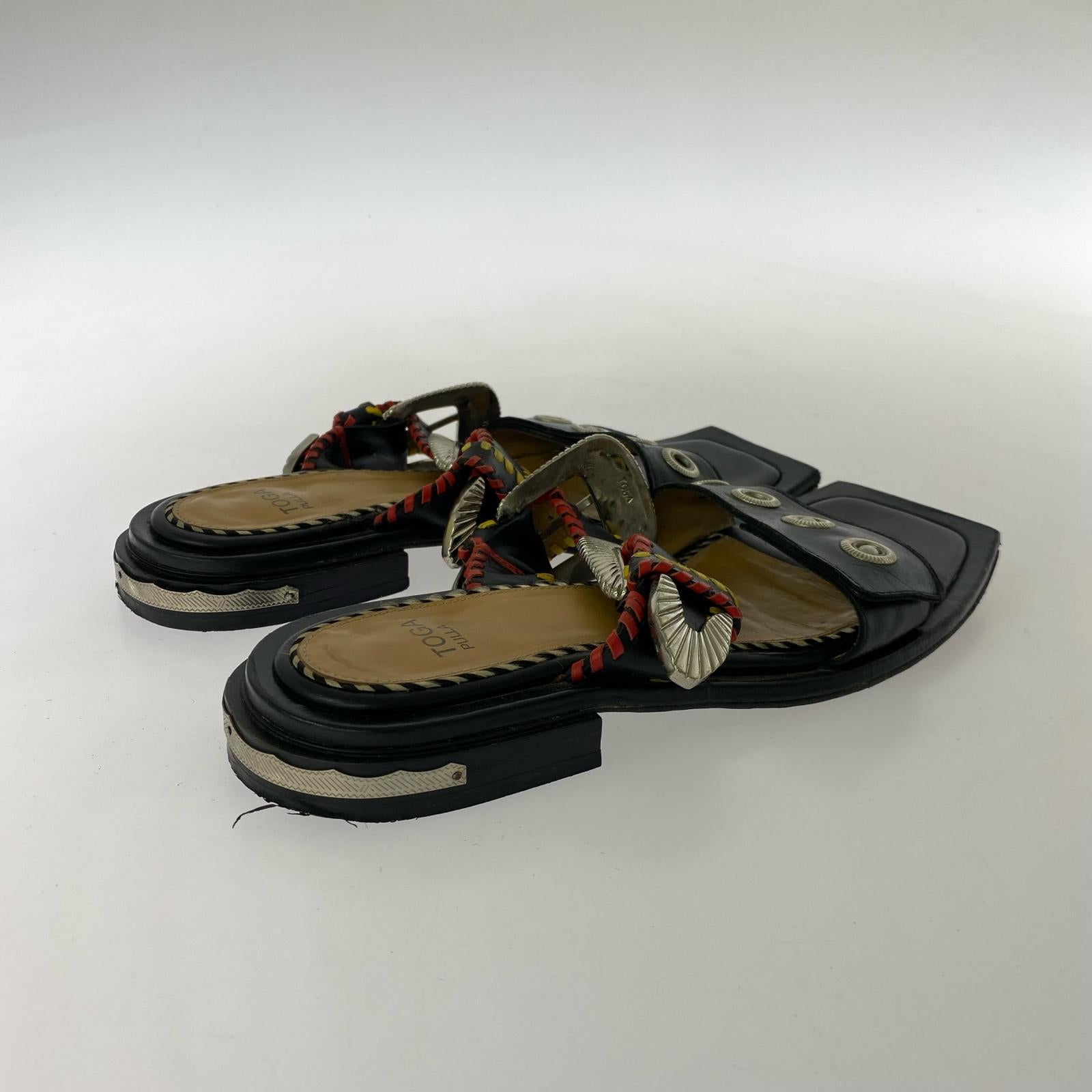 その他靴 スクエアトゥ サンダル BLK 37 ブラック
