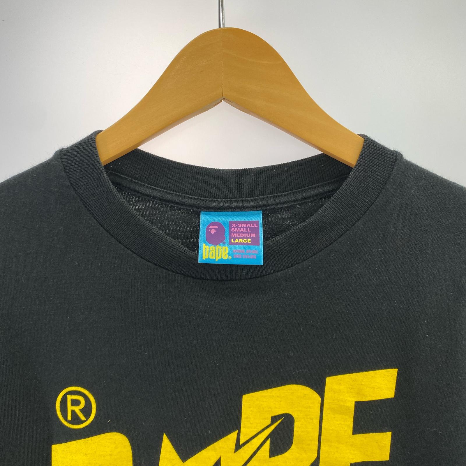 半袖Tシャツ ロゴ 黄 L ブラック