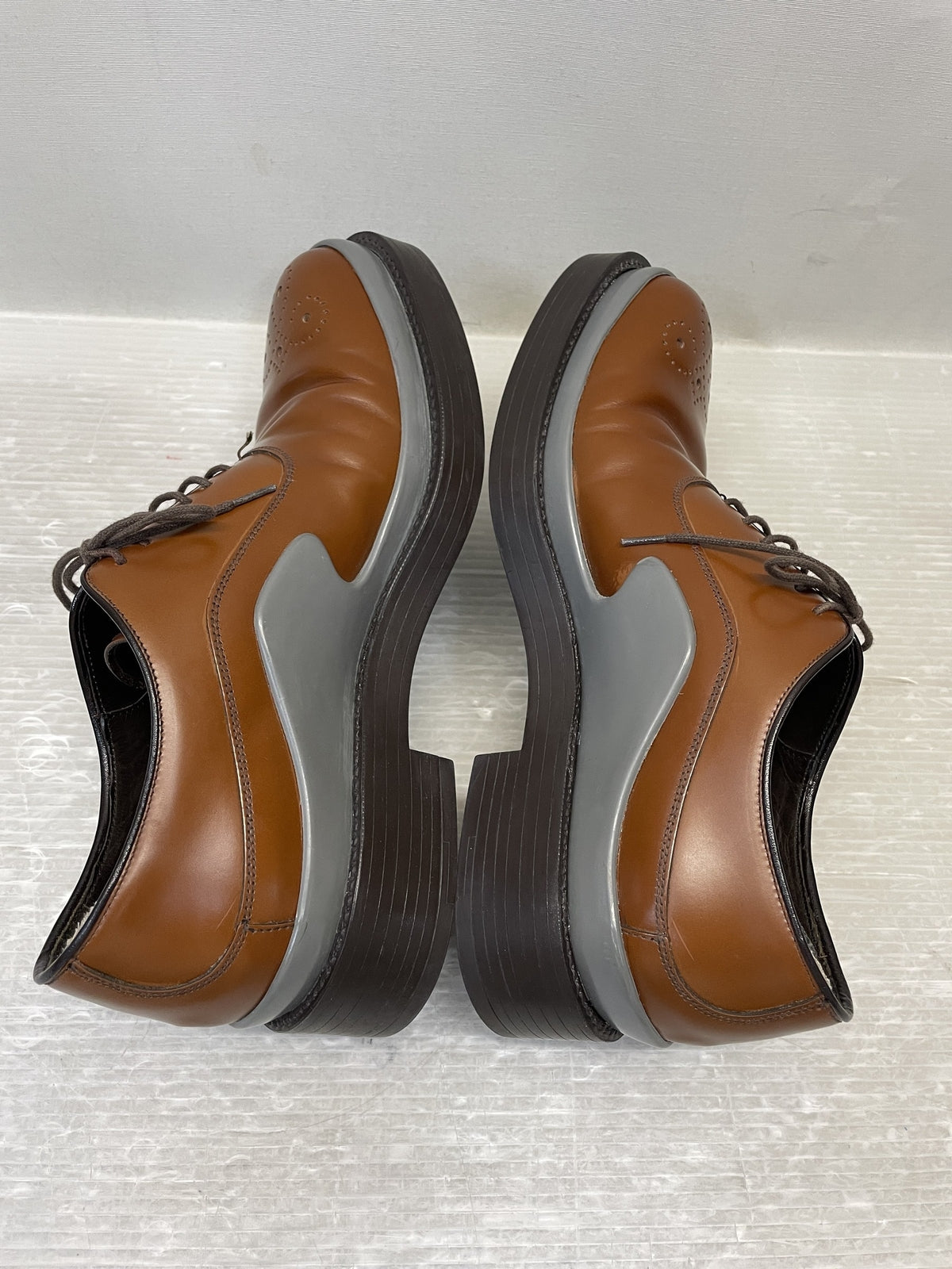 PRADA カーフレザー デザインブーツ 6 1/2 茶 2EG127