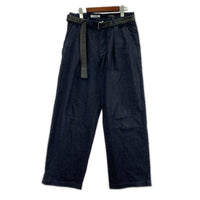 デニムパンツ LEATHER BELTED ONEWASH PANTS 31 ネイビー