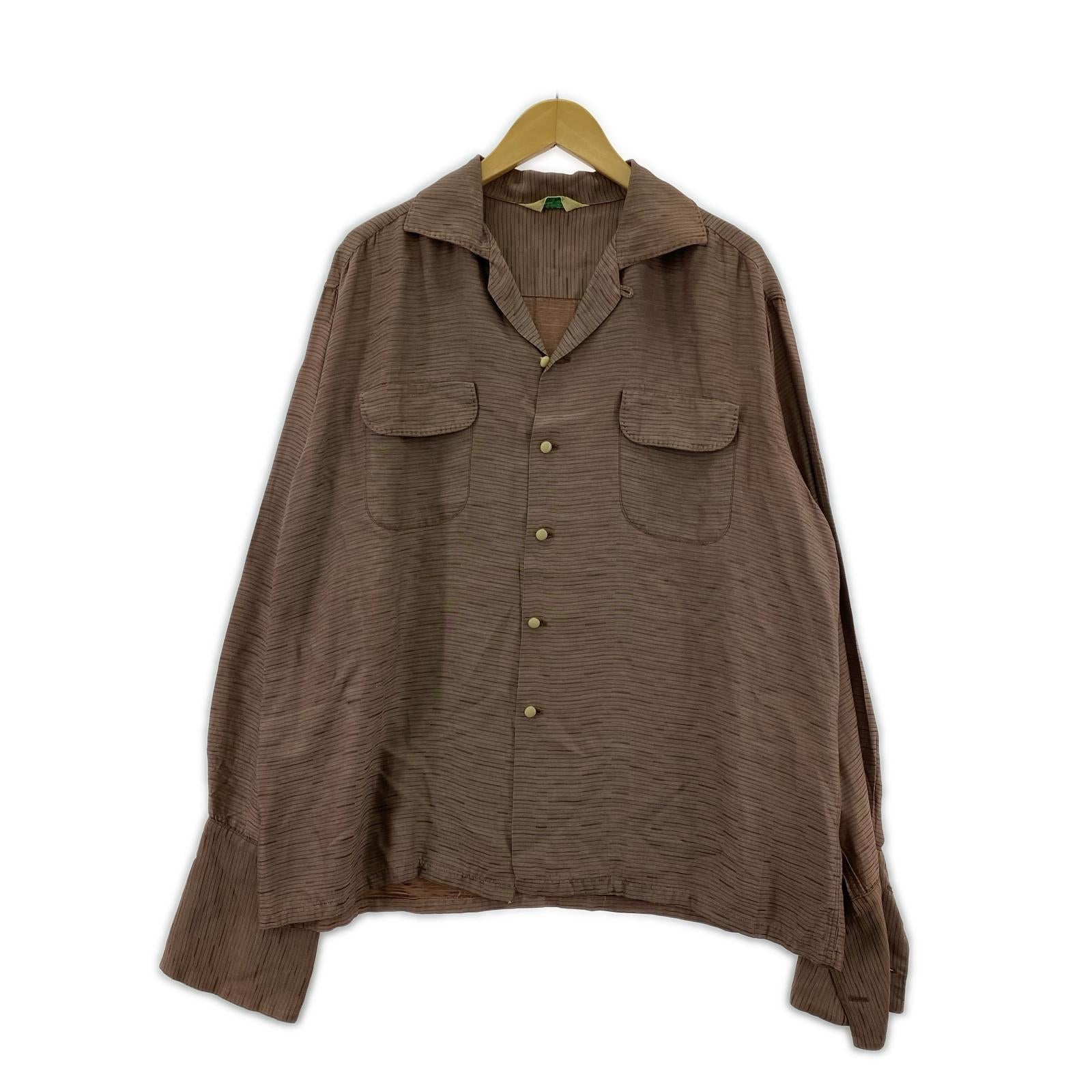 長袖シャツ 50s GOLDEN GATE USA製 オープンカラーシャツ ブラウン