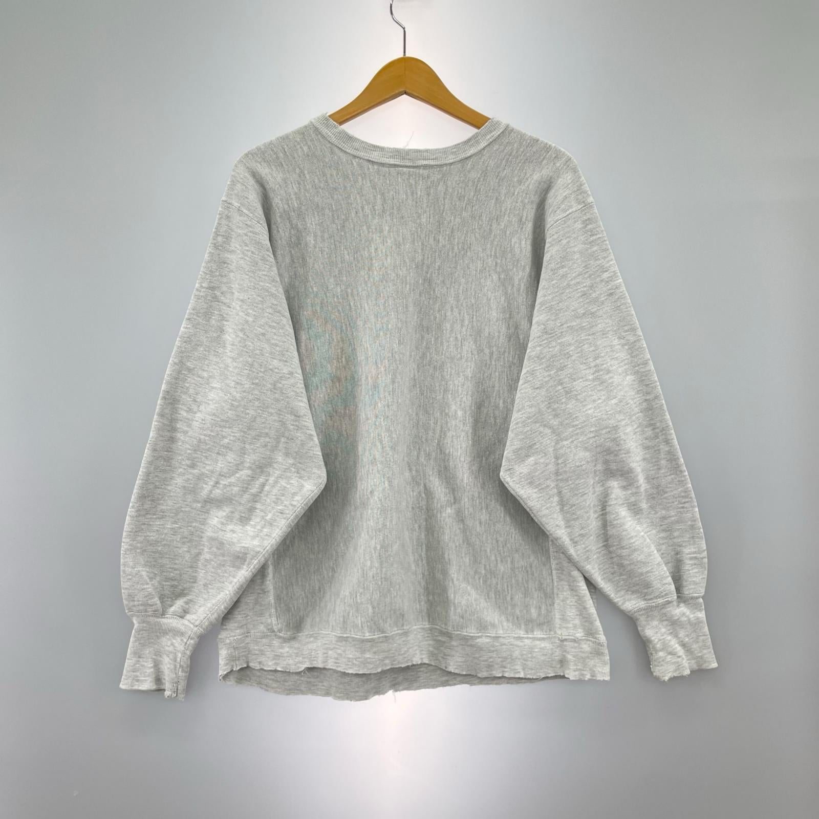スウェット champion reverse weave 刺繍タグ目ロゴ 左腕目付き L グレー