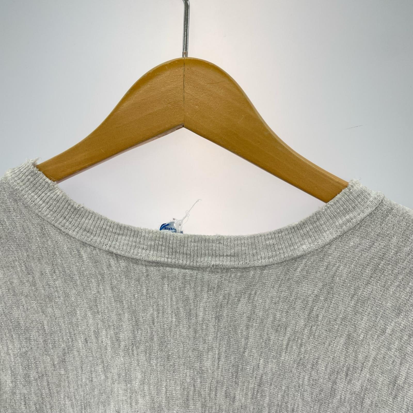 スウェット champion reverse weave 刺繍タグ目ロゴ 左腕目付き L グレー