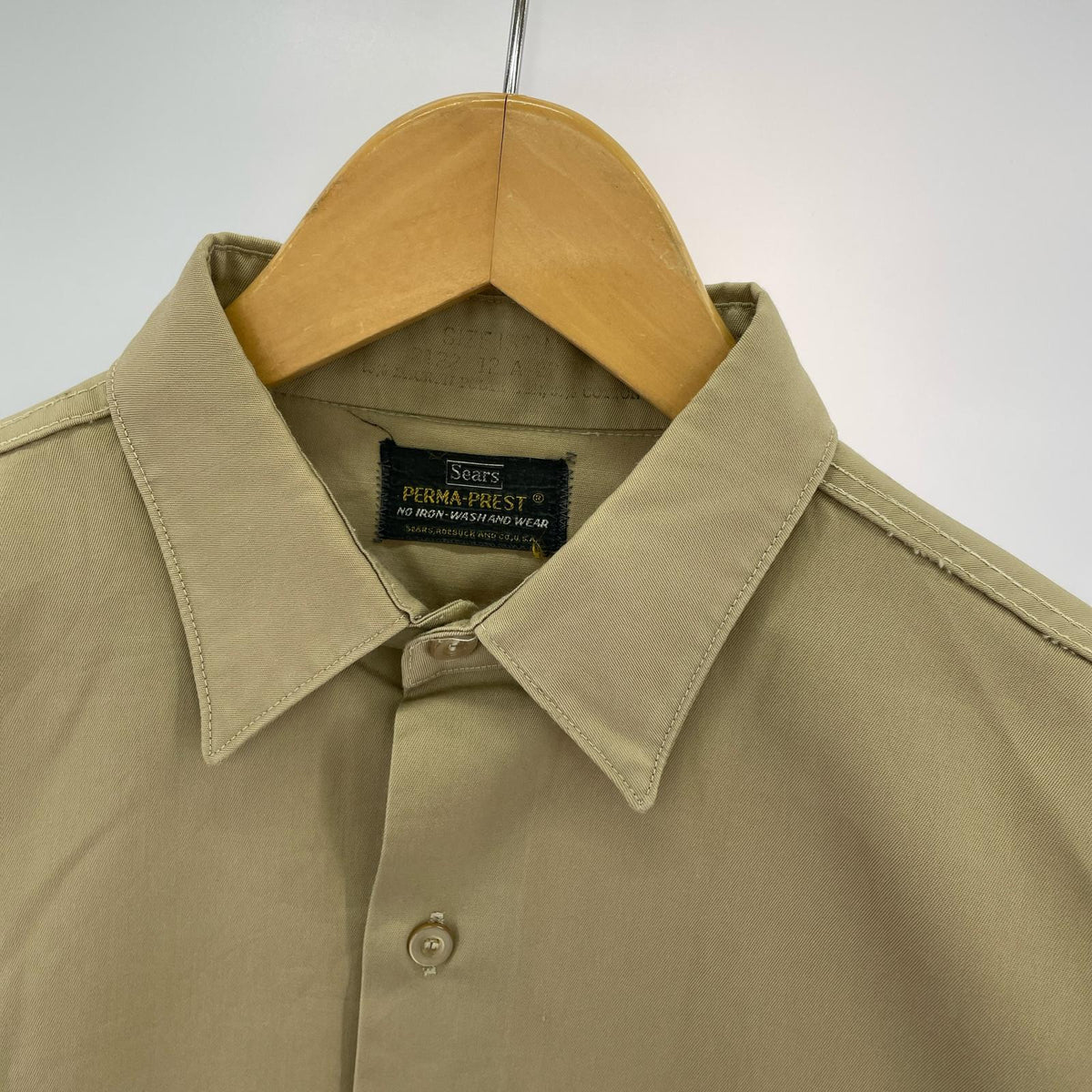 長袖シャツ VINTAGE フラップポケット ワークシャツ ベージュ
