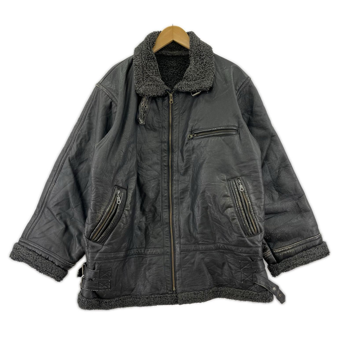 レザージャケット VINTAGE 裏ボアレザージャケット 黒 ブラック
