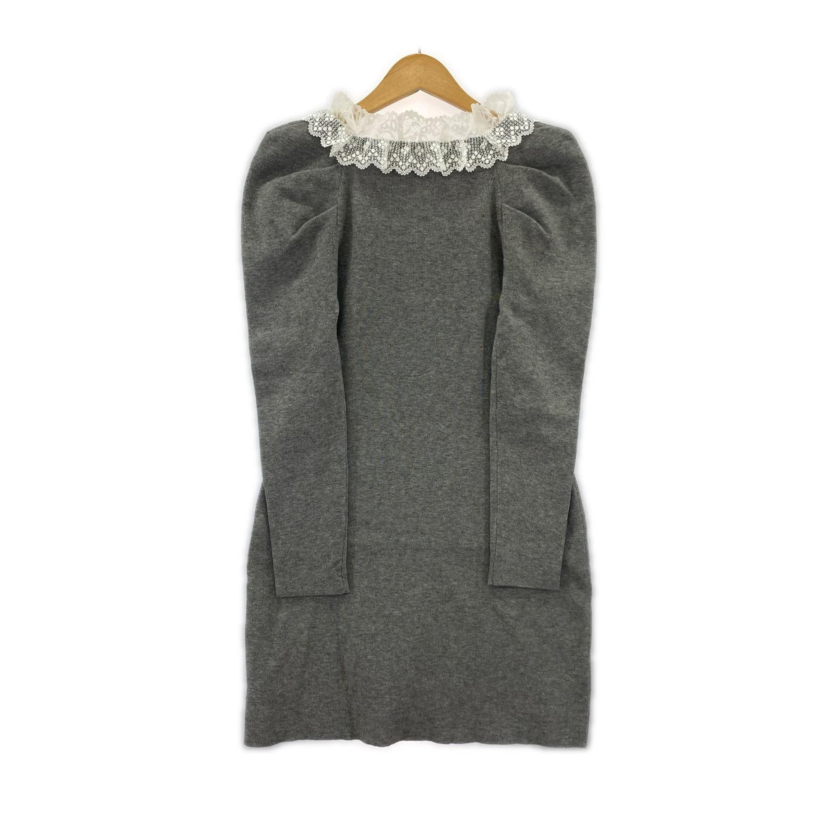 ワンピース SNIDEL フリルネックニットワンピース GRY グレー