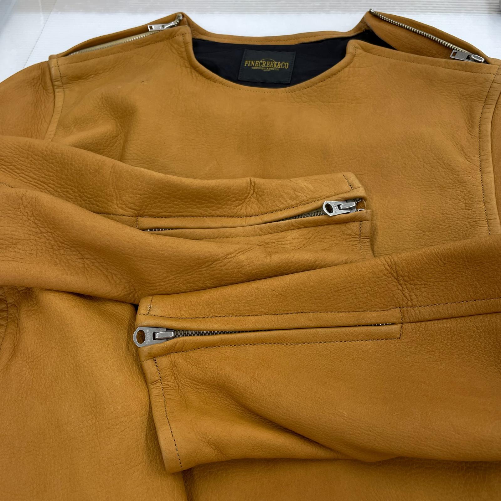 ジャケット FINE CREEK Plant プラント Deer SKIN 茶 38 ブラウン