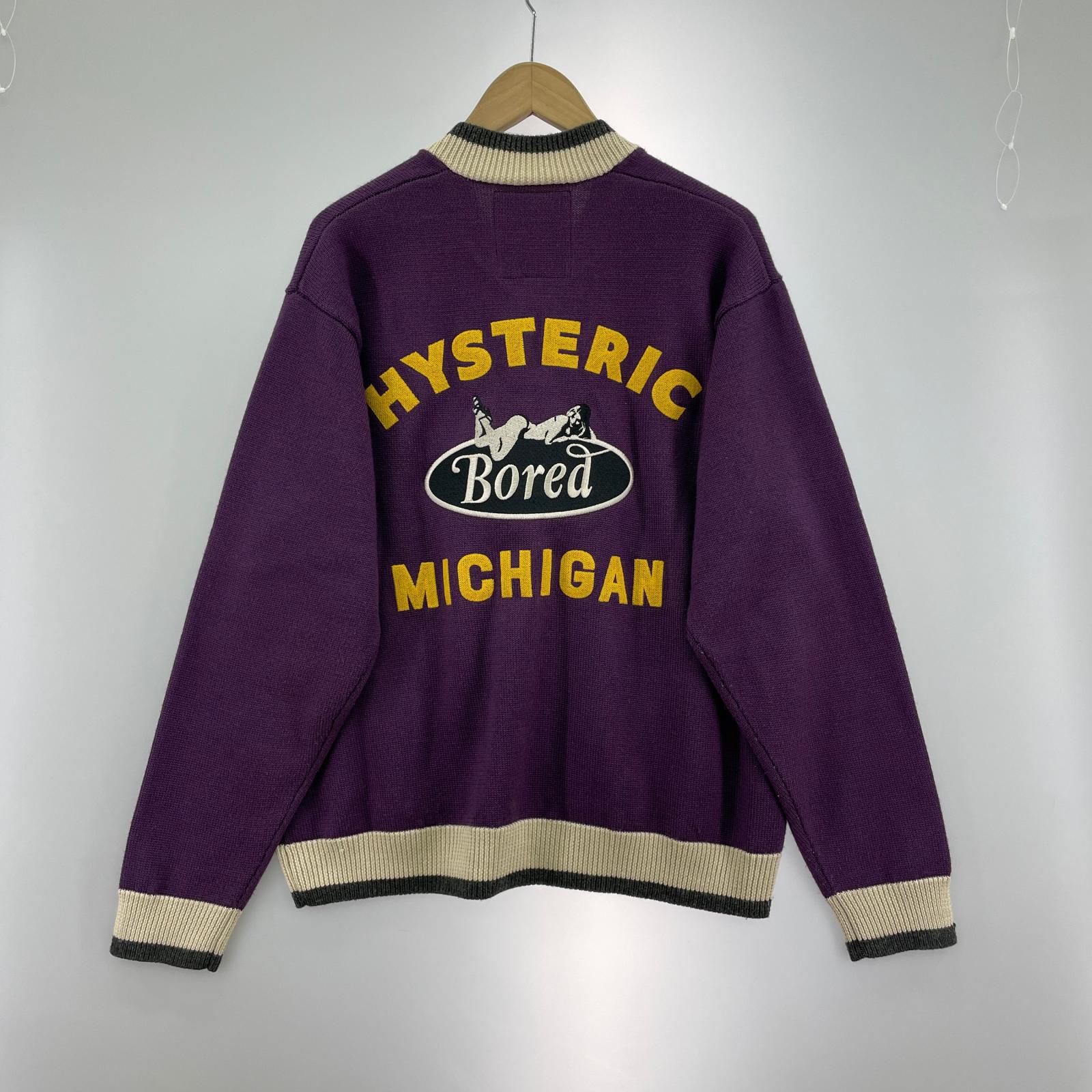 カーディガン ジップアップカーディガン BORED MICHIGAN L 紫 L パープル