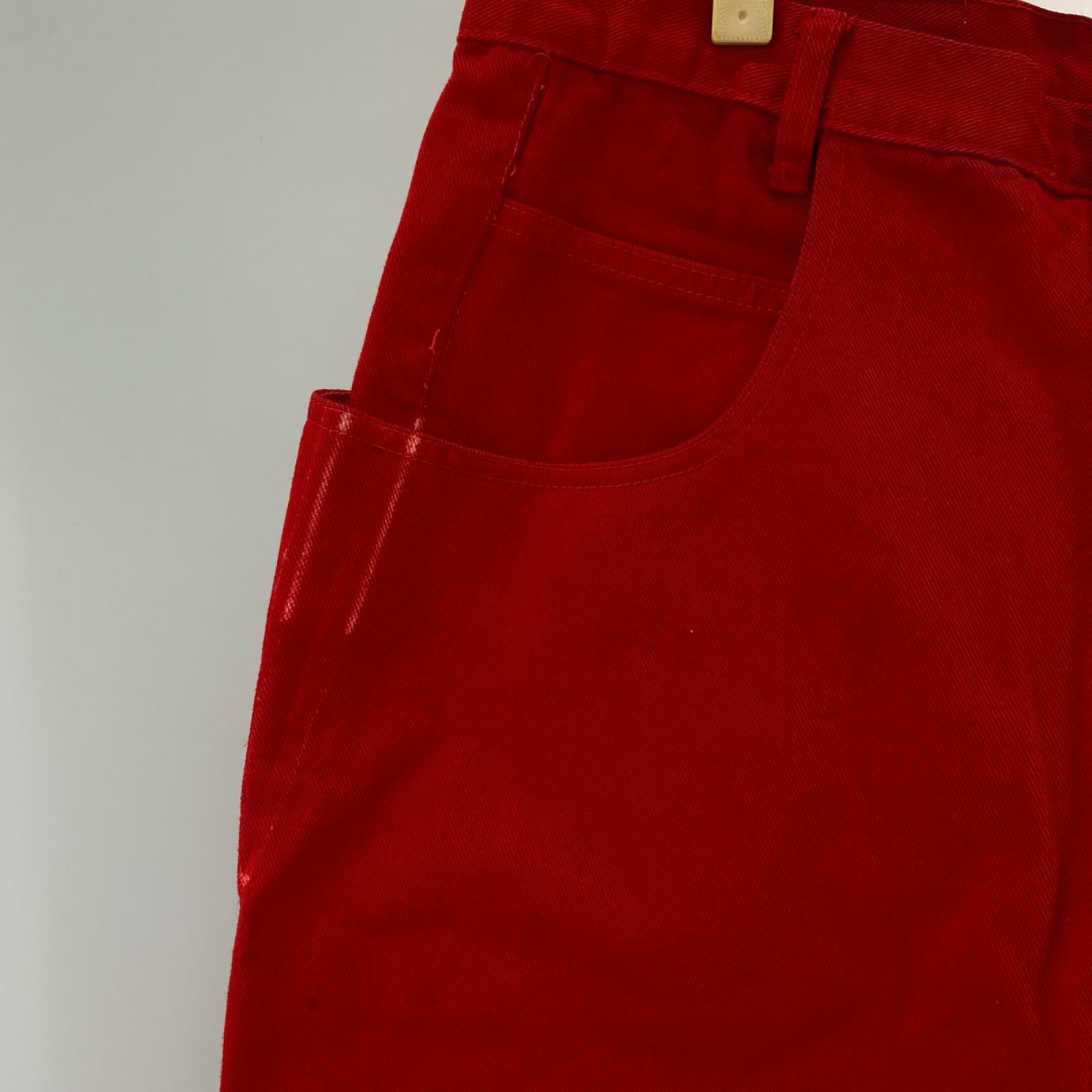 デニムパンツ USA製 38 赤 38 レッド