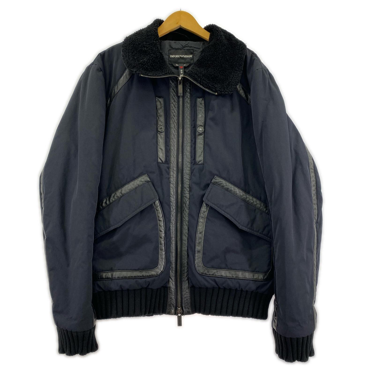 ジャケット 00s Leather Piping Jacket 黒 襟ボア ブラック