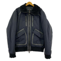 ジャケット 00s Leather Piping Jacket 黒 襟ボア ブラック