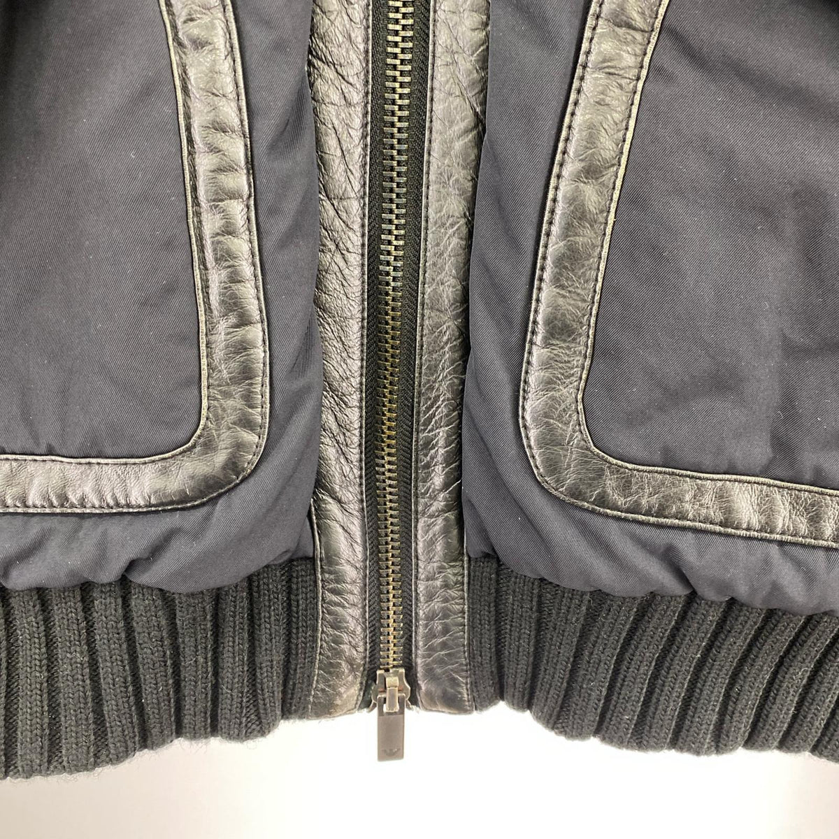 ジャケット 00s Leather Piping Jacket 黒 襟ボア ブラック
