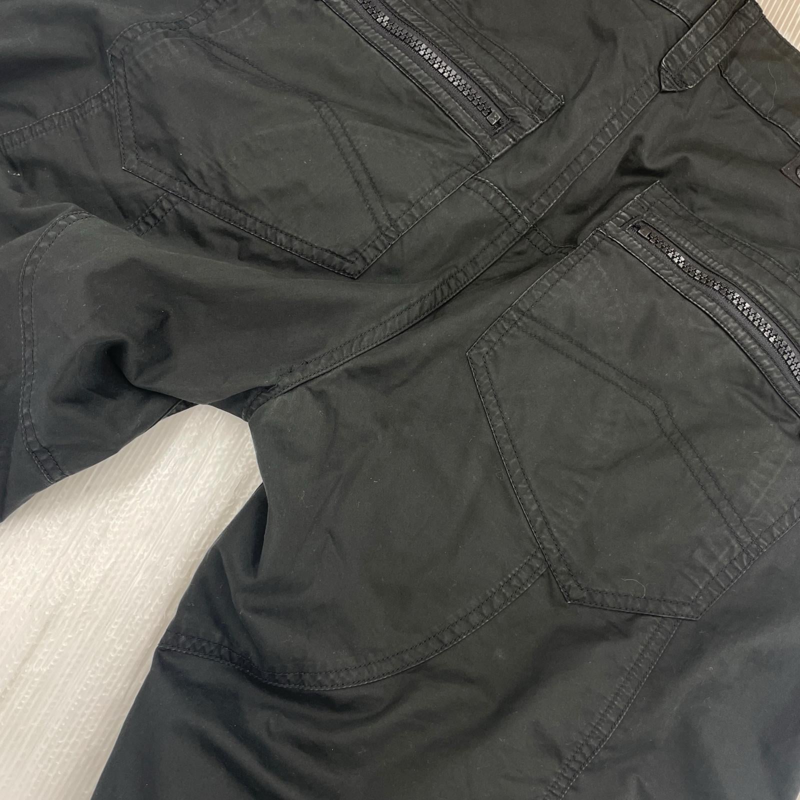 パンツ ナイロンギミックパンツ 黒 32 ブラック