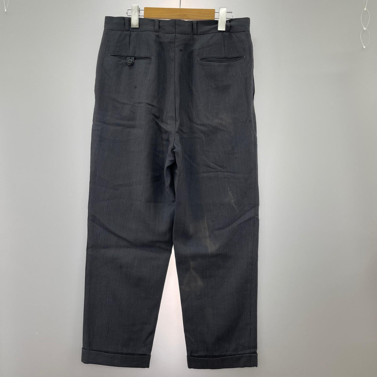 パンツ 60s talon ストライプスラックス コットンポリ W34 GRY グレー
