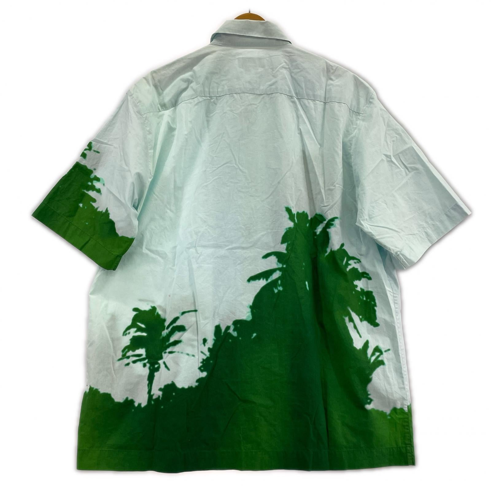 半袖シャツ DRIES VAN NOTEN Len Lye アロハシャツ サイズ48 サックス 48