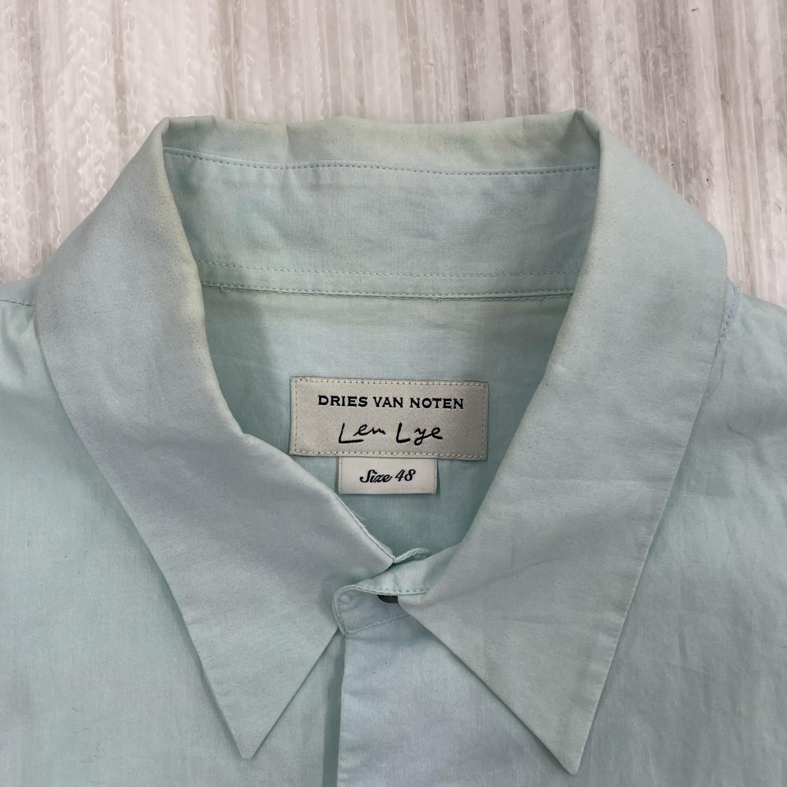 半袖シャツ DRIES VAN NOTEN Len Lye アロハシャツ サイズ48 サックス 48