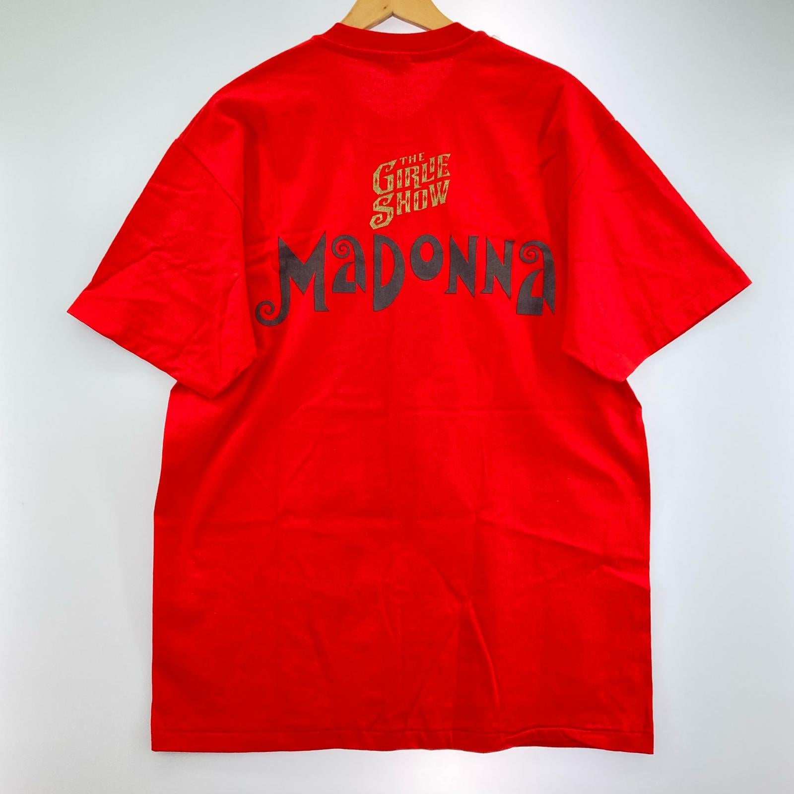 半袖Tシャツ 90s HAnesボディ MADONNA THE GIRLIE SHOW 赤 (L) L レッド