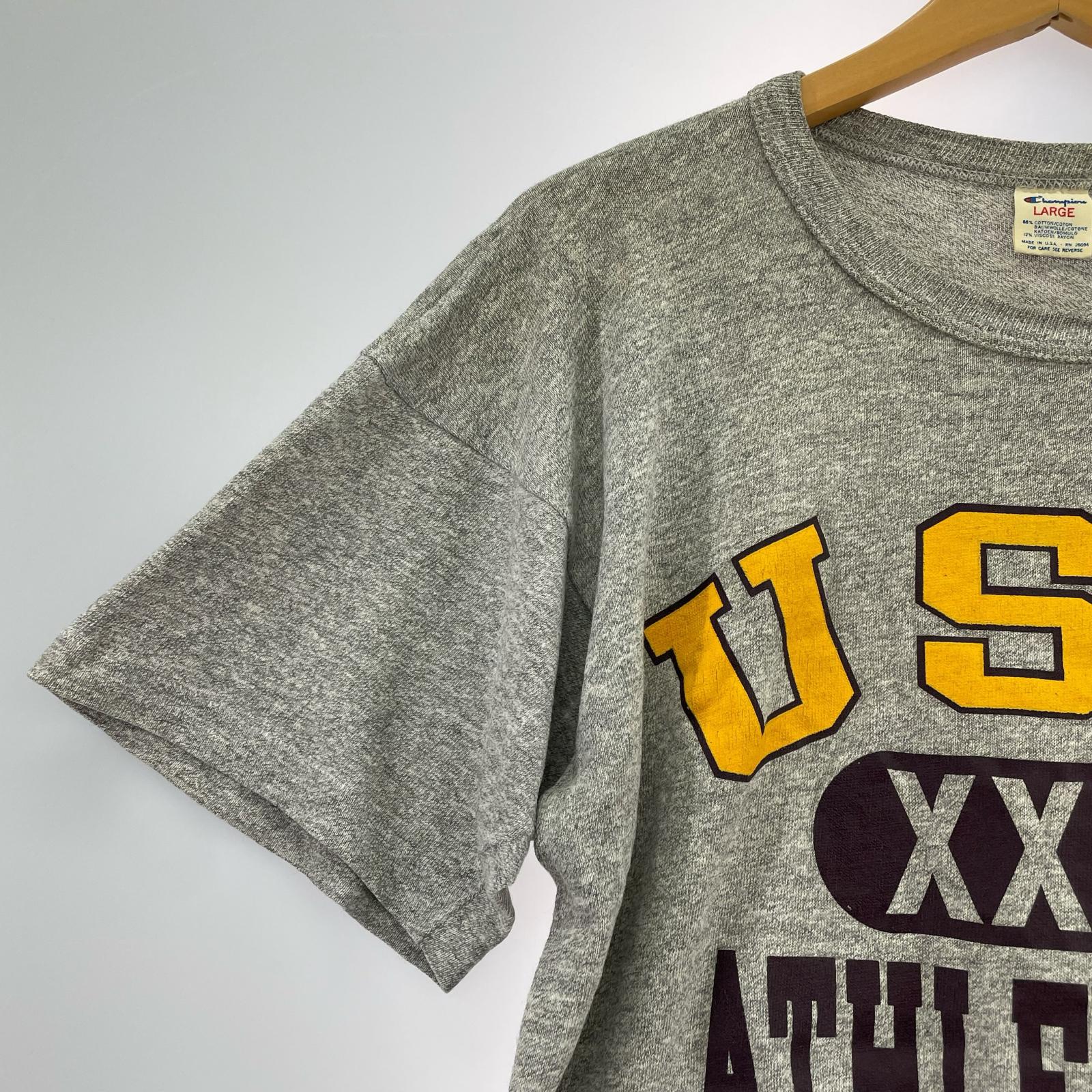 半袖Tシャツ Champion 80s トリコタグ 三段プリント グレー S/STee (L) L グレー