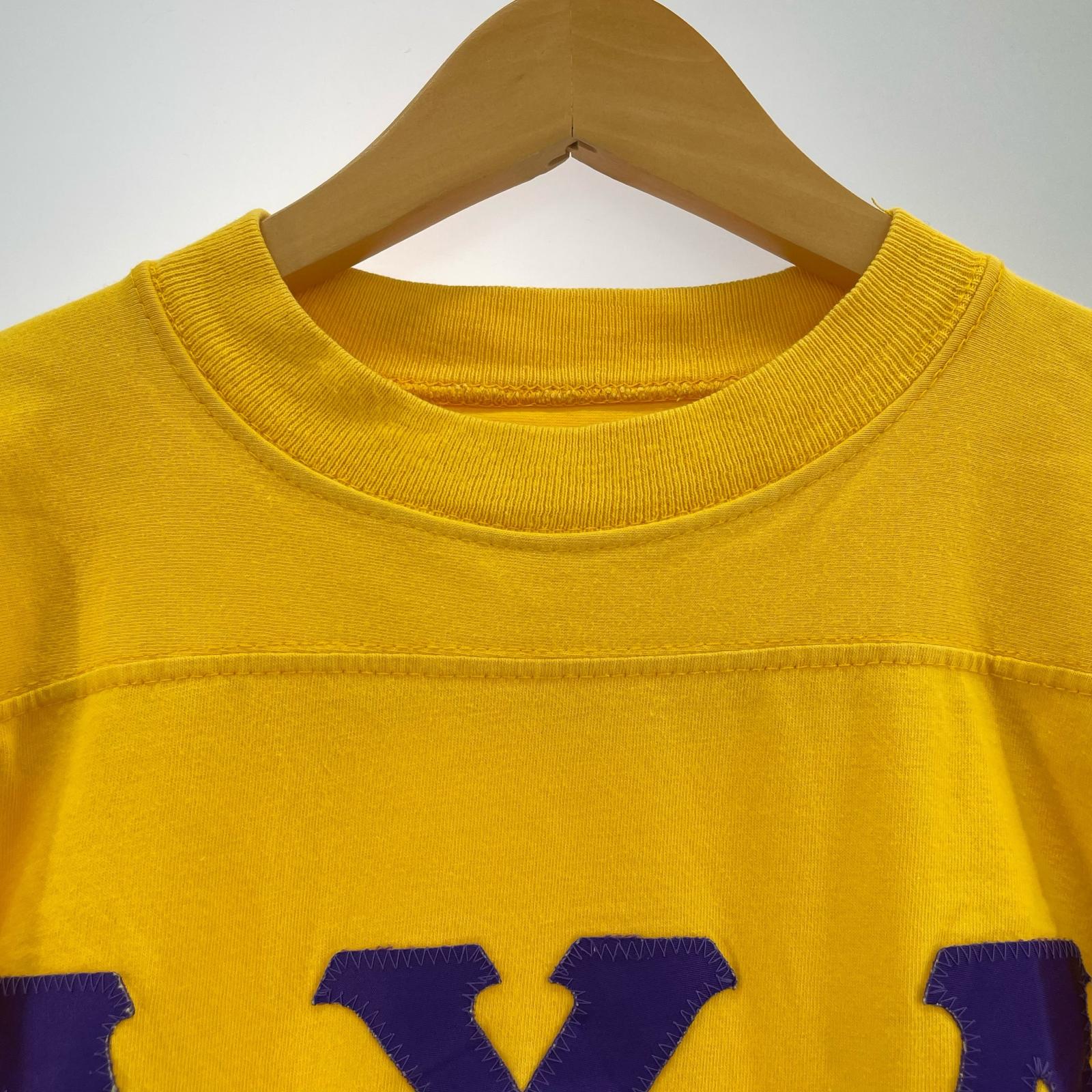 半袖Tシャツ RUSSELL ATHLETIC 金タグ フットボールT 黄 (L) イエロー