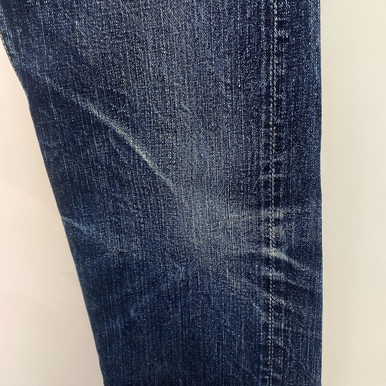 デニムパンツ ボタンフライ w32 32 ネイビー