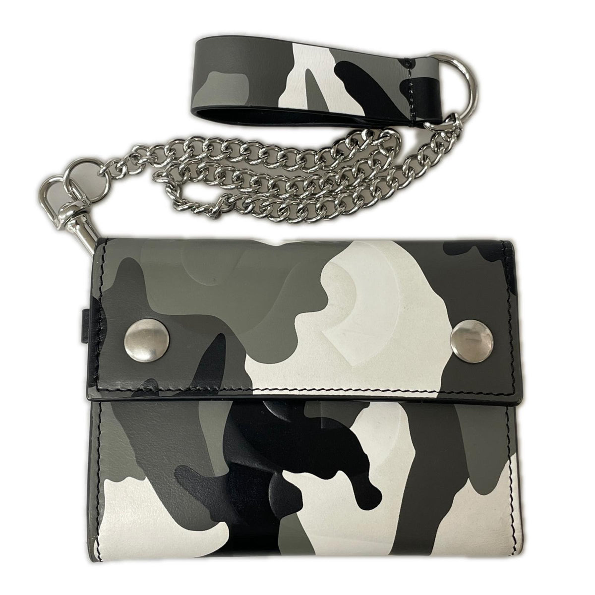 コンパクトウォレット 25SS Leather Chain Wallet SNOW CAMO 迷彩