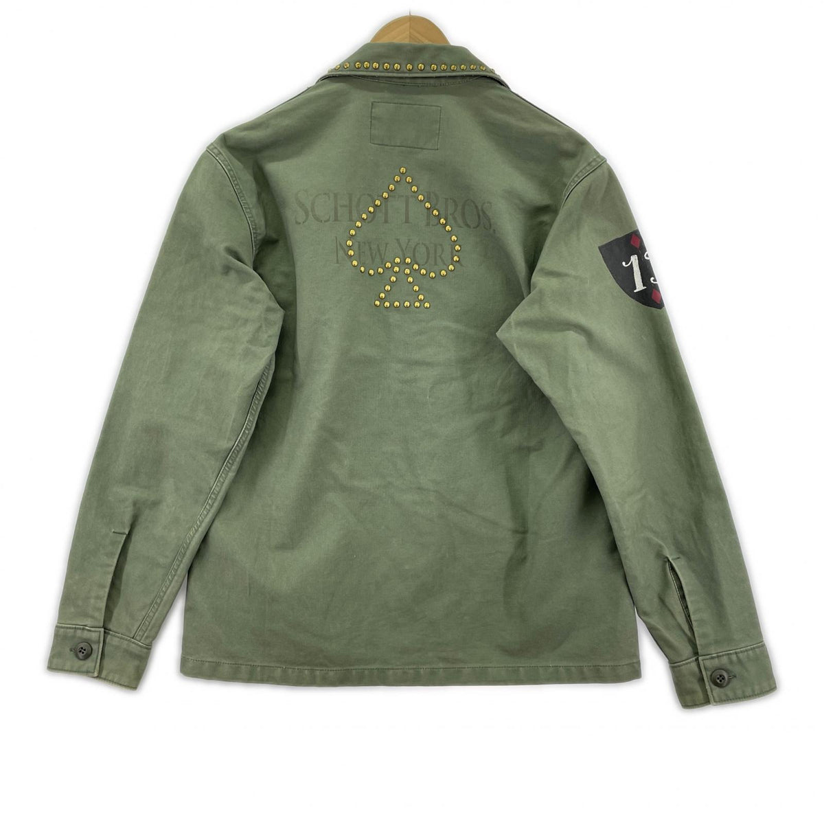 ジャケット schott スタッズワークジャケット M カーキ M カーキ
