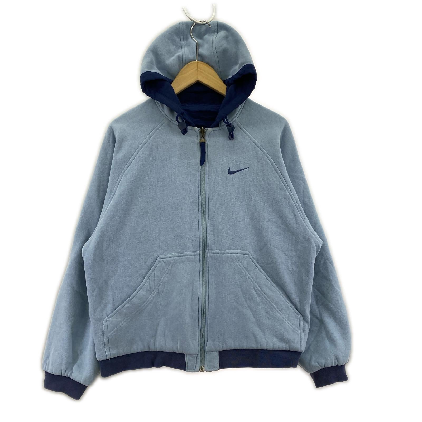 ジャケット 00s シバーシブルナイロンフーディージャケット ブルー S