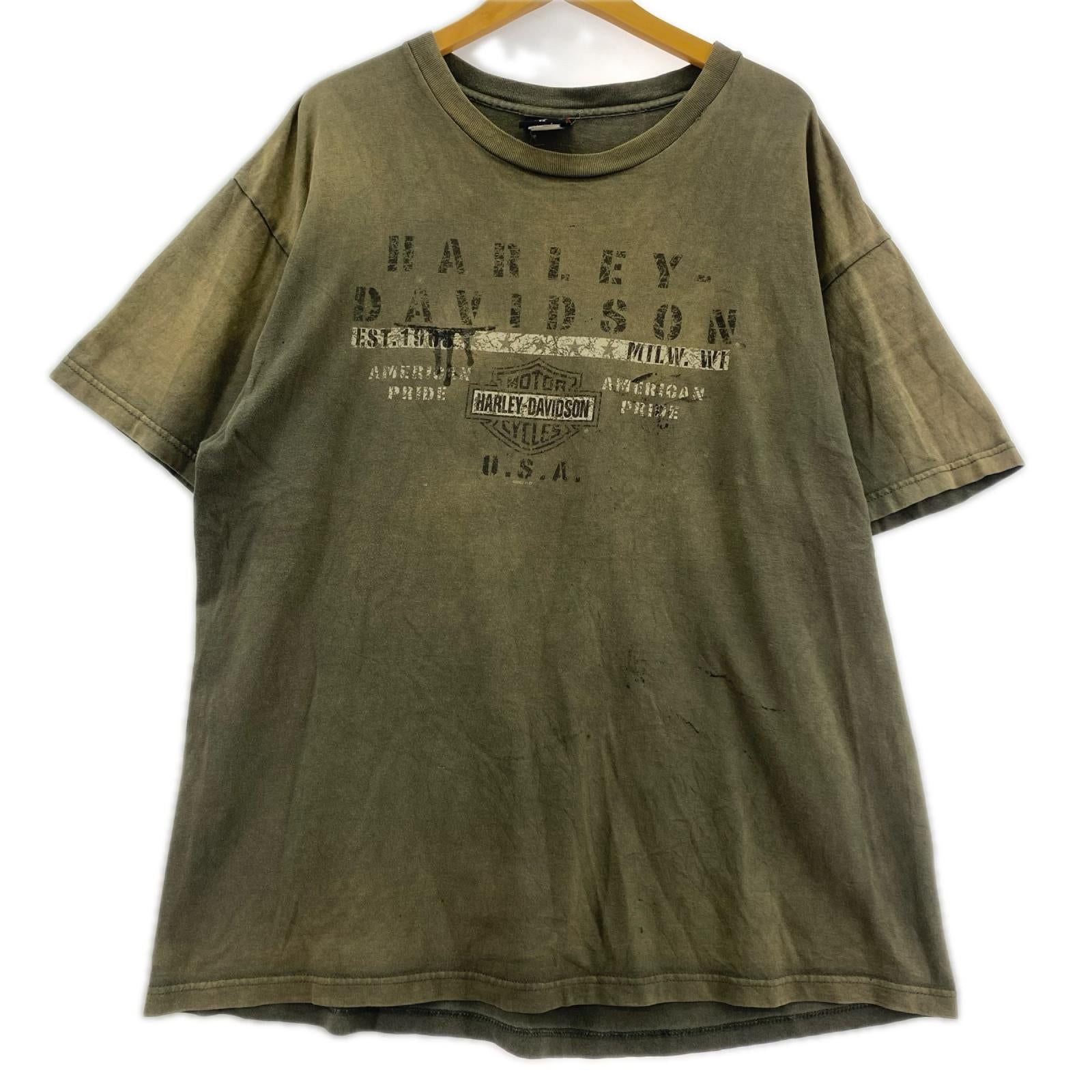 半袖Tシャツ バックプリント (2X) カーキ