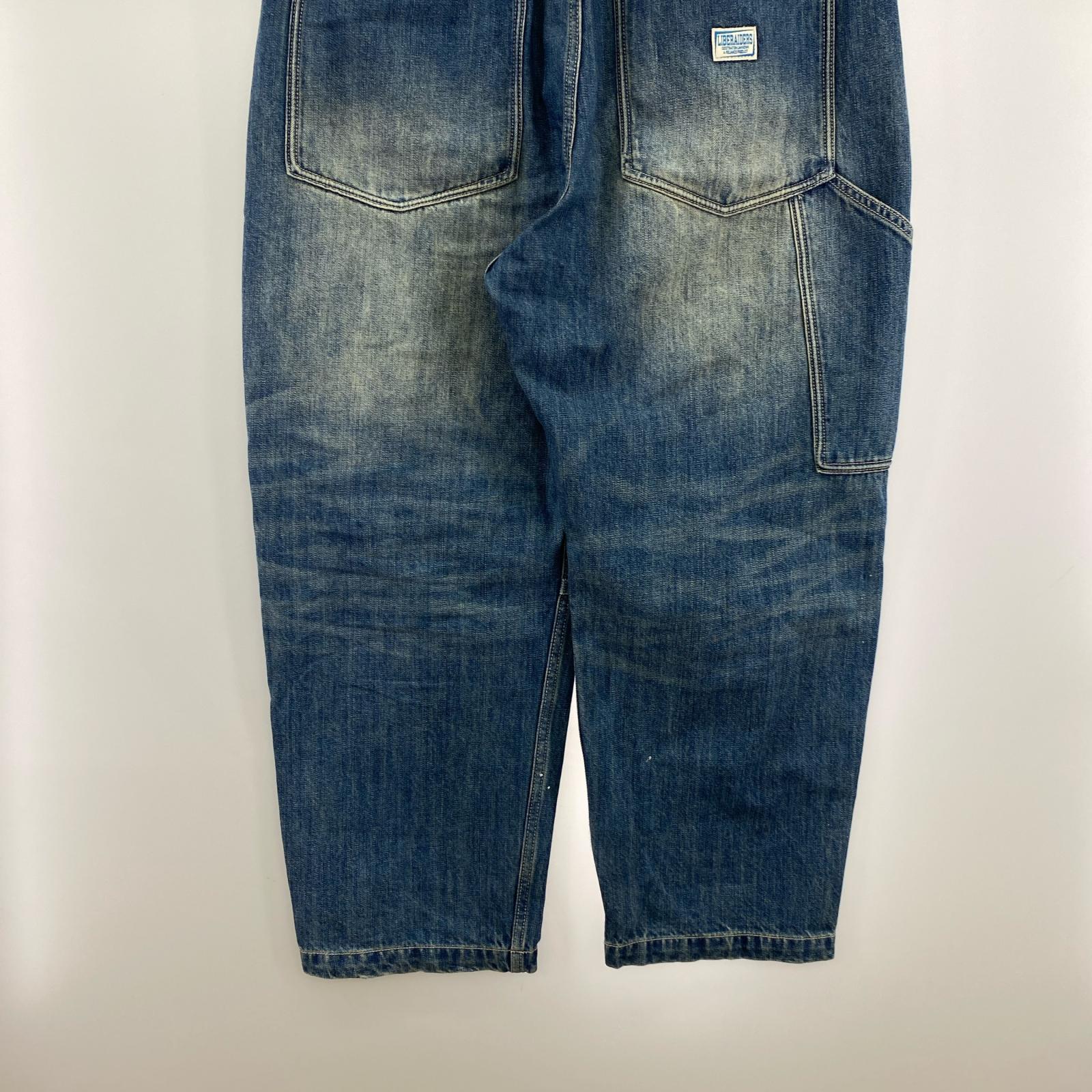 デニムパンツ Liberaiders ペインター 加工 L ブルー