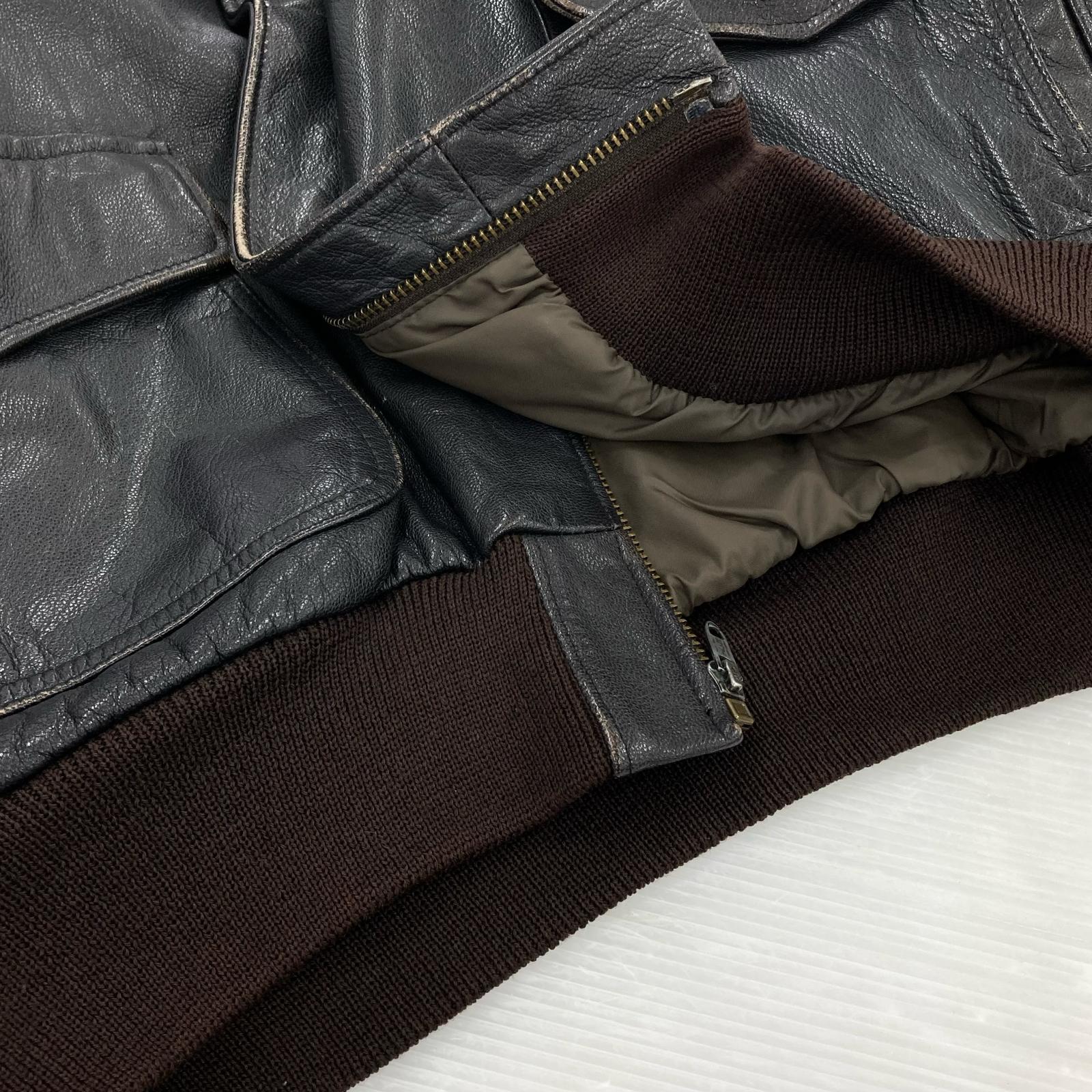 レザージャケット L.L.Bean 80s~ USA製 A-2 レザージャケット 48 茶 ブラウン