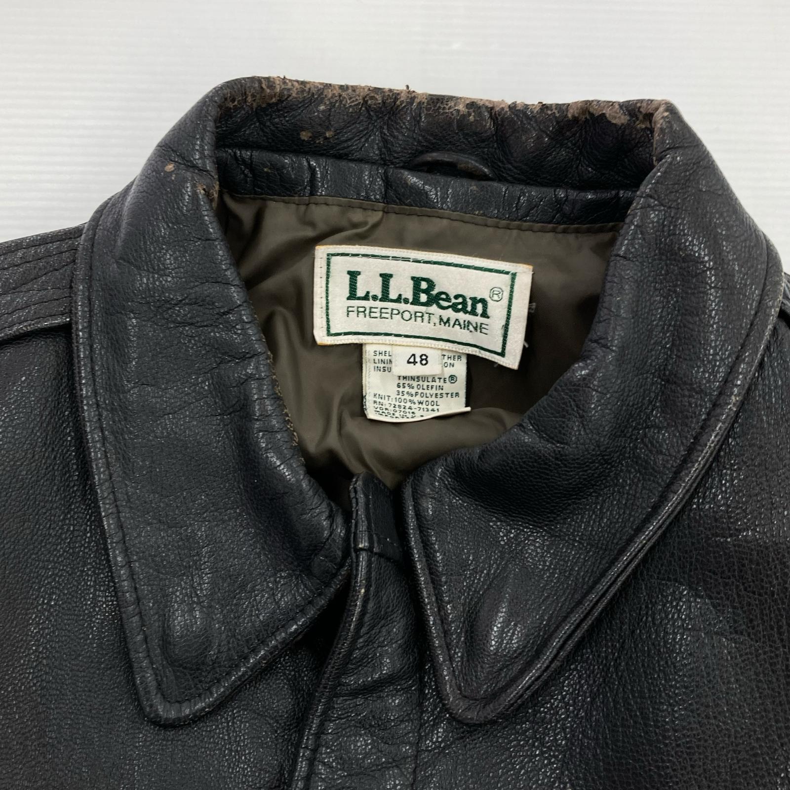 レザージャケット L.L.Bean 80s~ USA製 A-2 レザージャケット 48 茶 ブラウン