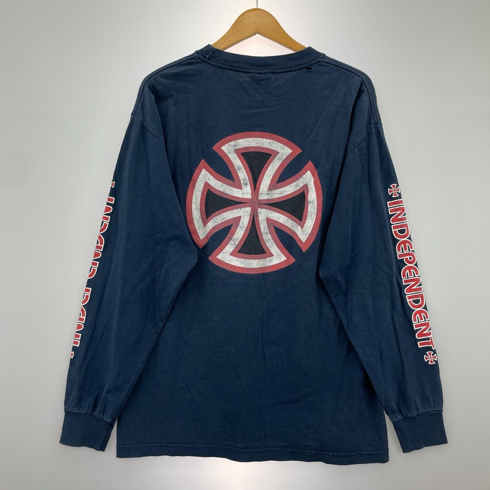 長袖Tシャツ 90s NHS INDEPENDENT L 紺 L ネイビー