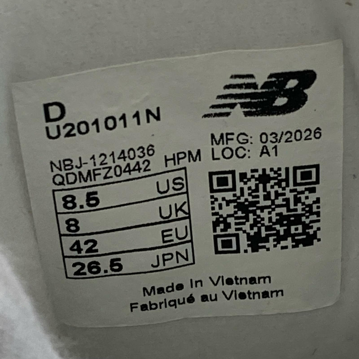 スニーカー NEW BALANCE U201011N グレー (26.5) 26.5cm (US8 1/2 UK8 EU43) グレー