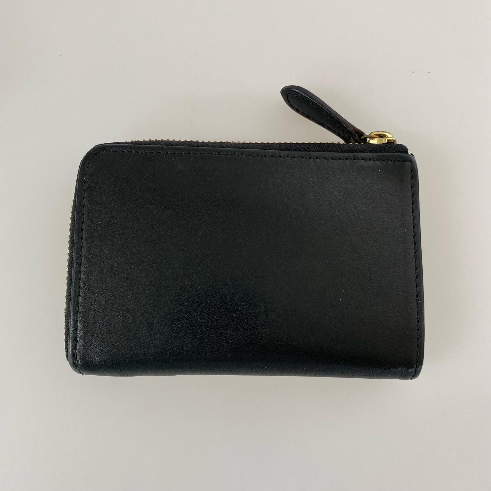 コンパクトウォレット SLOW&Co L字レザー財布 黒 ブラック