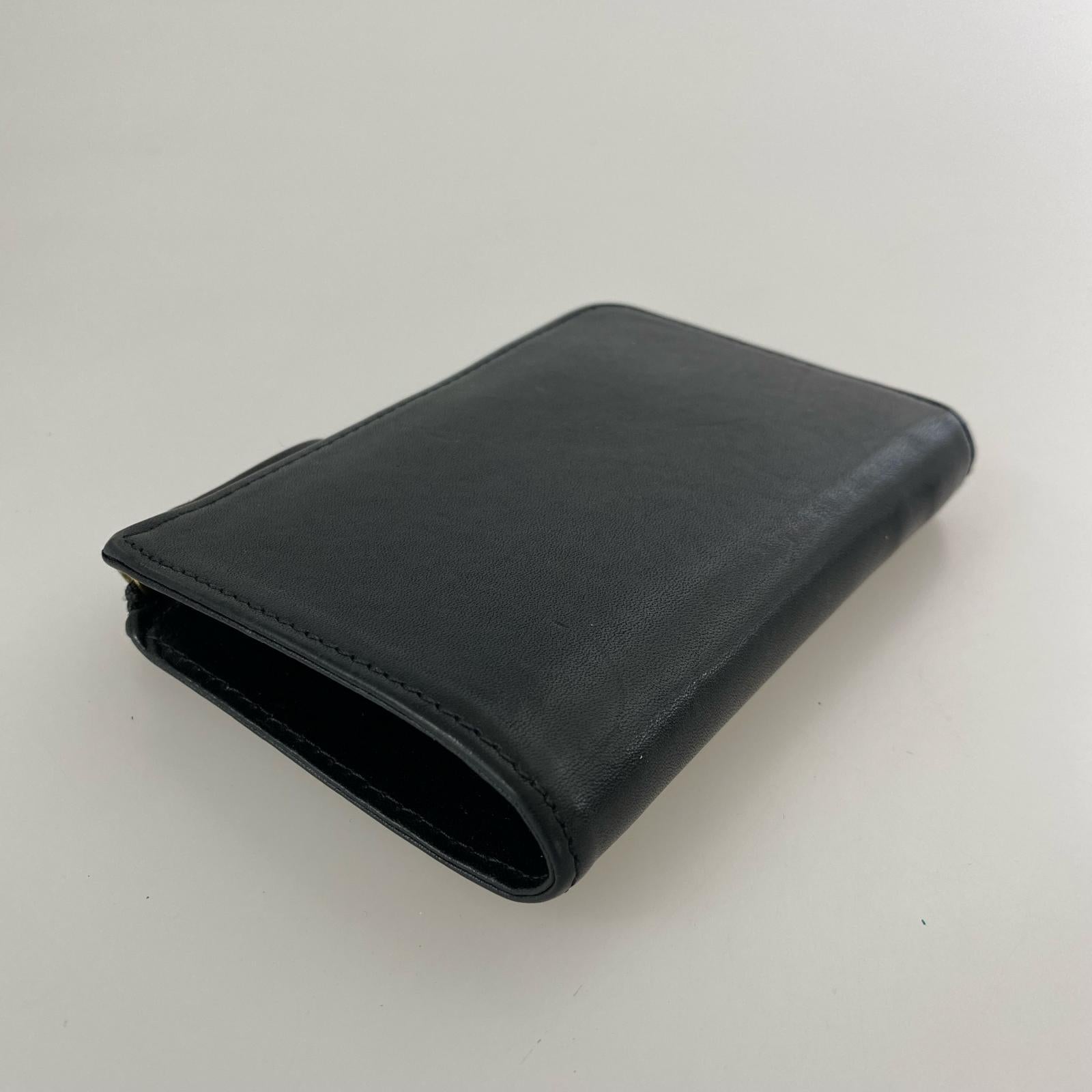 コンパクトウォレット SLOW&Co L字レザー財布 黒 ブラック