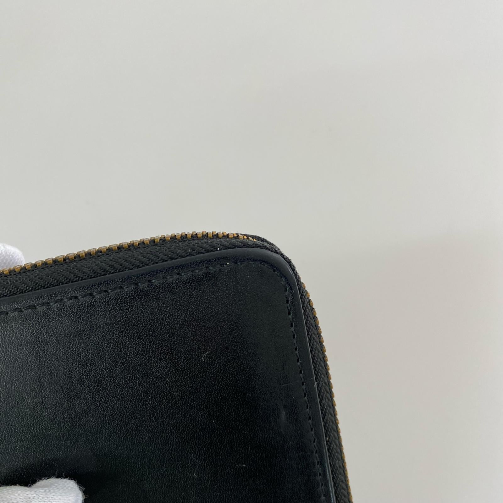 コンパクトウォレット SLOW&Co L字レザー財布 黒 ブラック