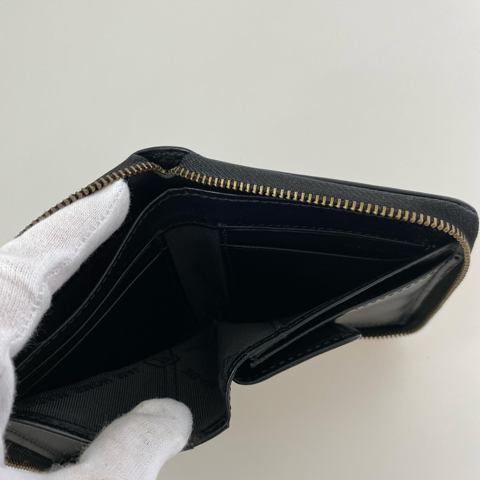 コンパクトウォレット レザーコンパクトウォレット 黒 ブラック
