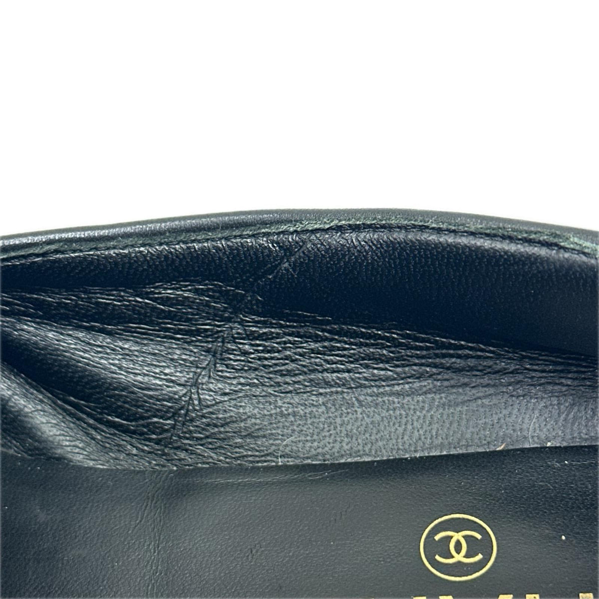 CHANEL ココマーク パール レザー ローファー 黒