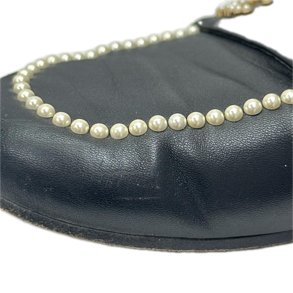 CHANEL ココマーク パール レザー ローファー 黒