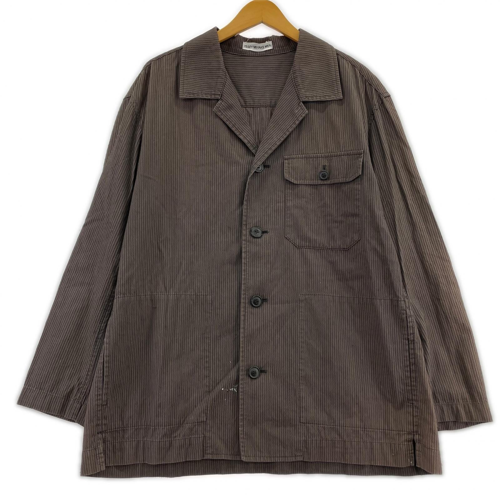 ジャケット ISSEY MIYAKE ステッチデザインジャケット 茶 ブラウン