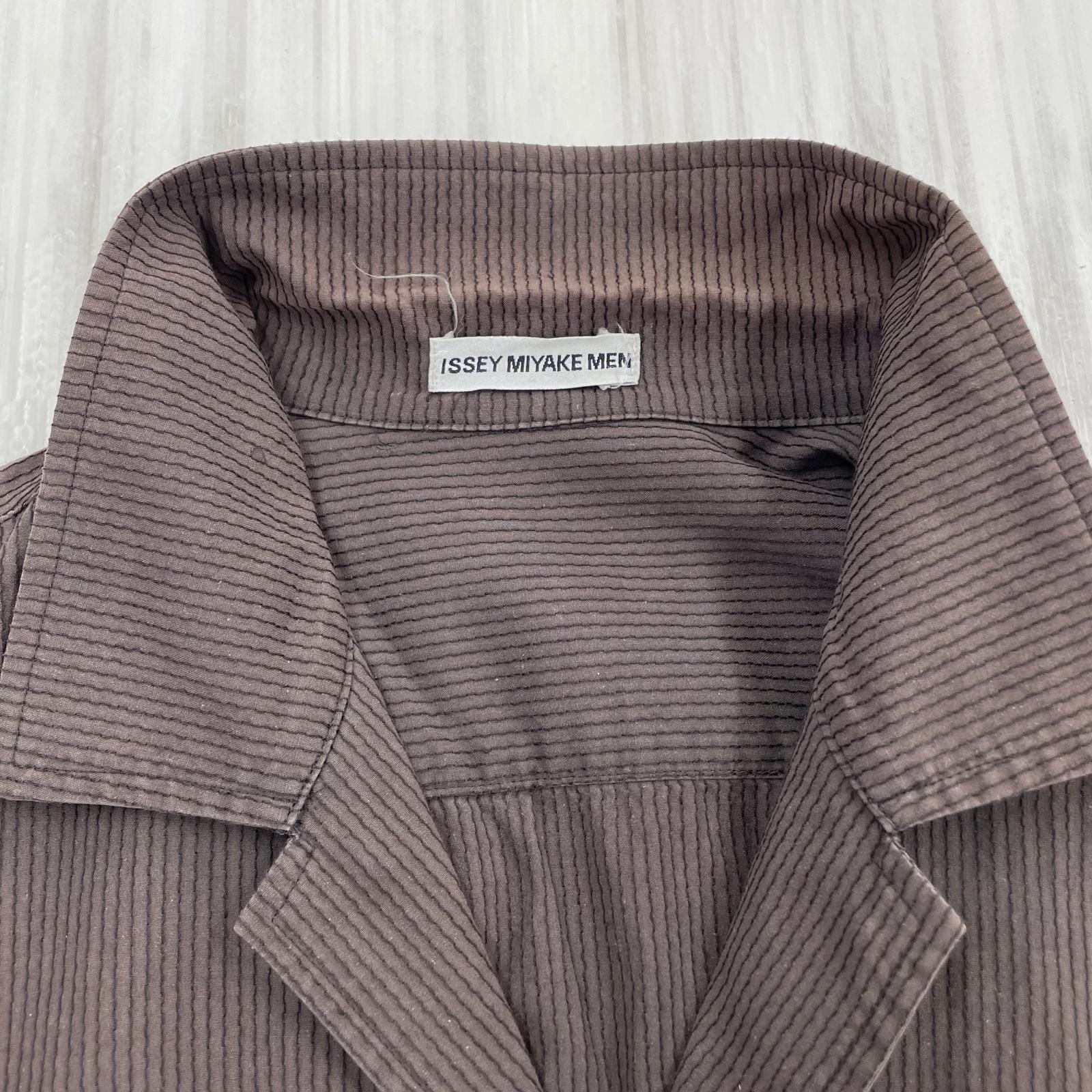 ジャケット ISSEY MIYAKE ステッチデザインジャケット 茶 ブラウン