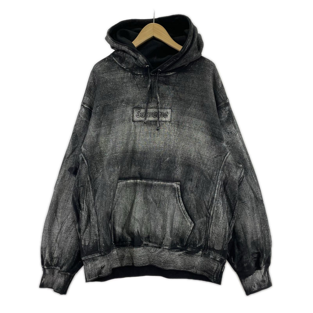 パーカー ×MM6 Foil Box Logo Hooded Sweatshirt L ブラック