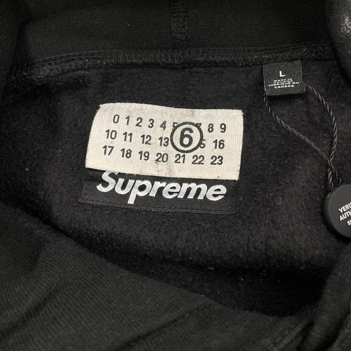 パーカー ×MM6 Foil Box Logo Hooded Sweatshirt L ブラック