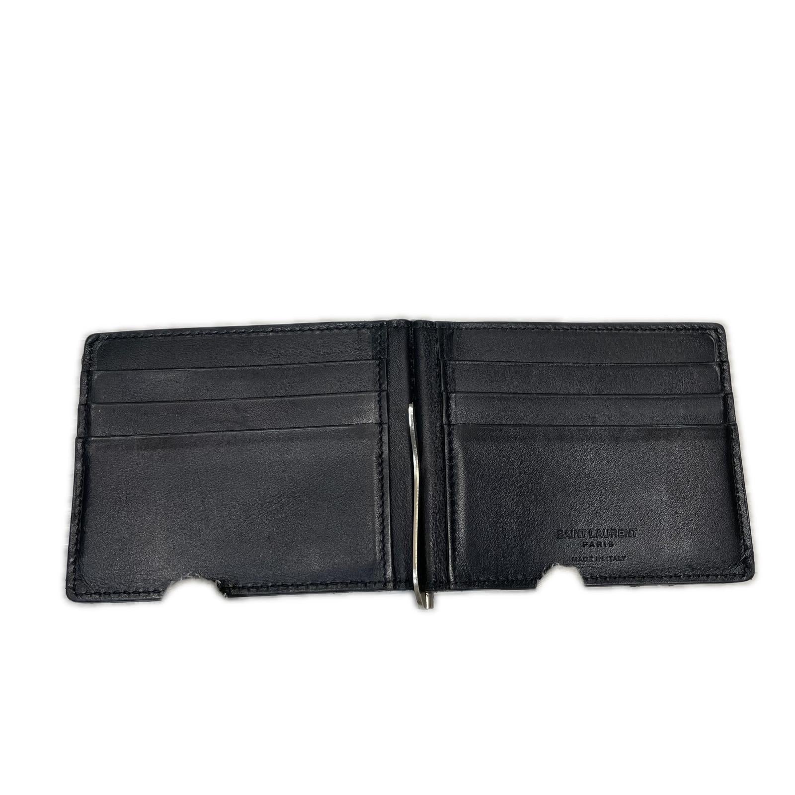 SAINT LAURENT クロコ 型押しレザー マネークリップ