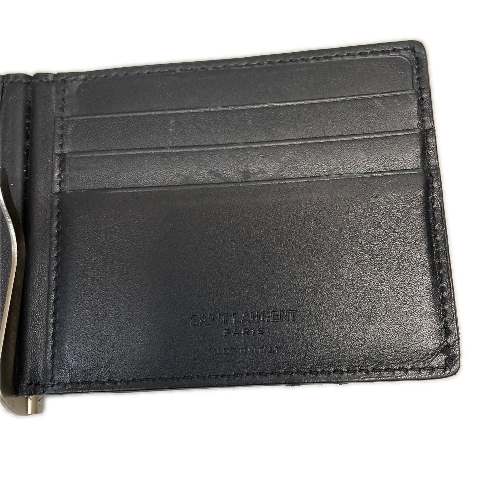 SAINT LAURENT クロコ 型押しレザー マネークリップ