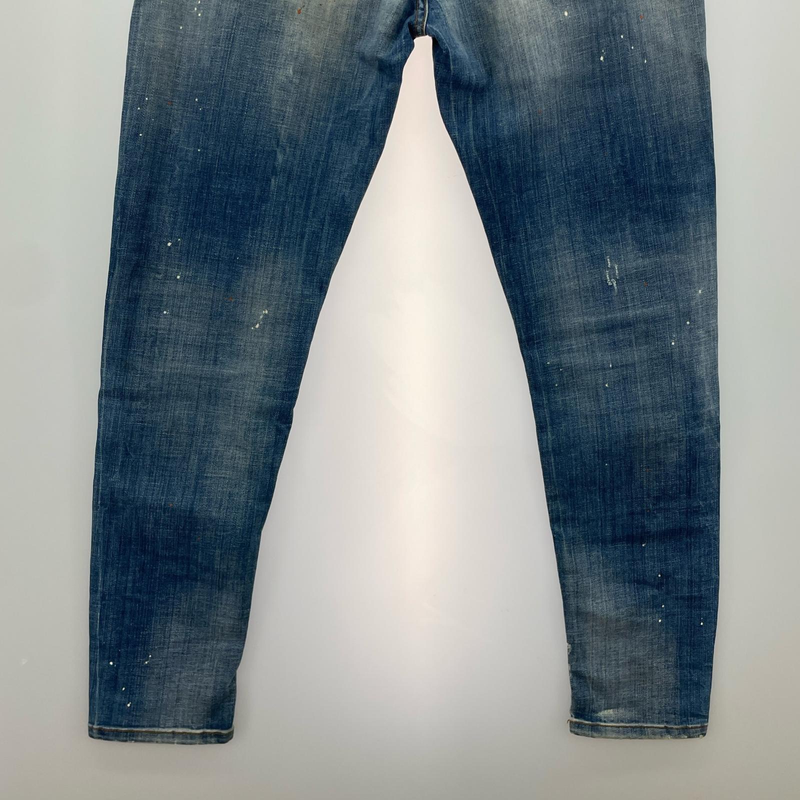 デニムパンツ PMDS ペイント加工スキニー 30 30 ブルー