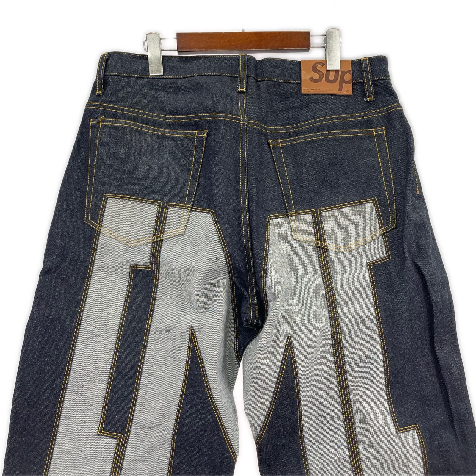 デニムパンツ Supreme Inset Spellout Baggy Jean 32 インディゴ 32