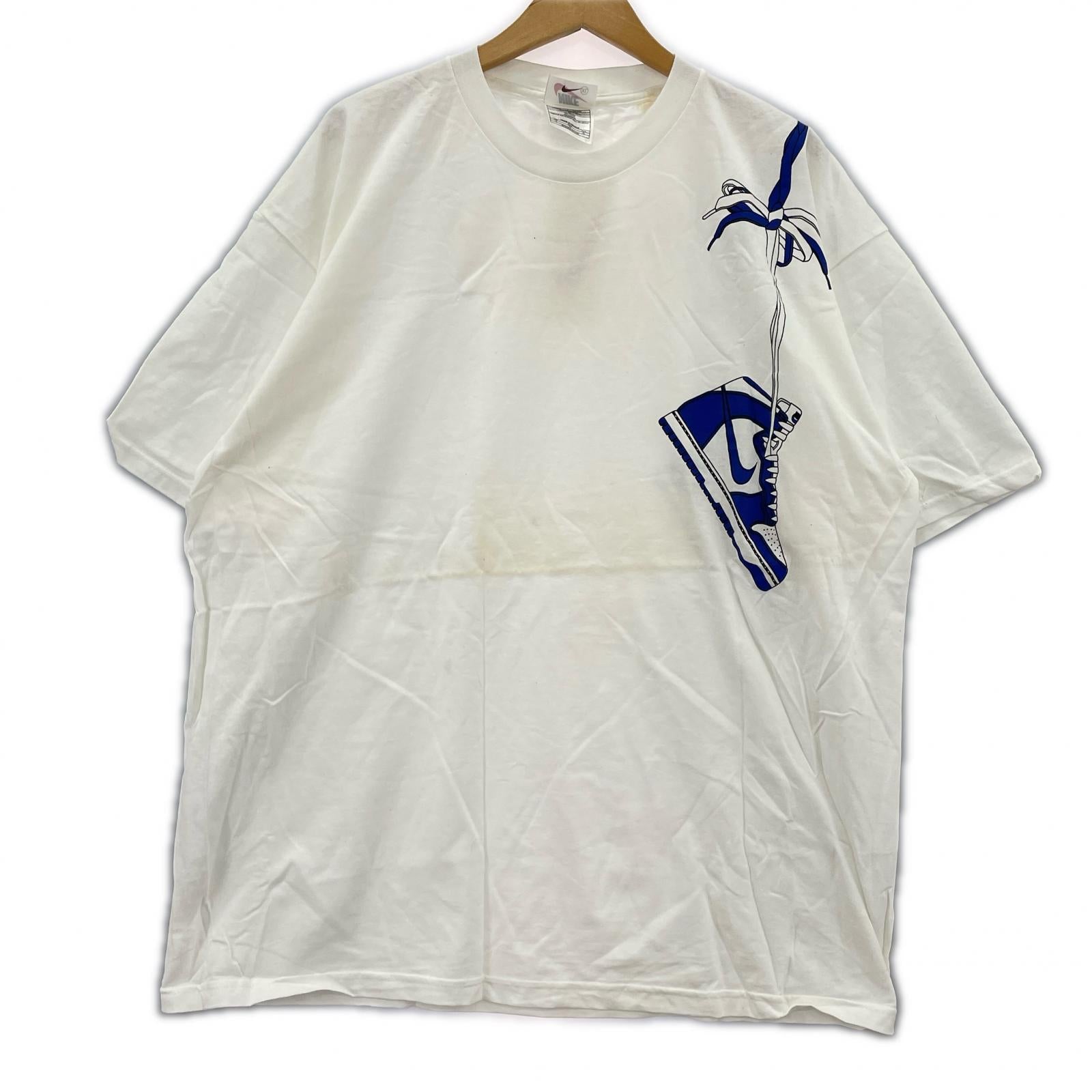 半袖Tシャツ NIKE 90s Dunk over the shoulder 青 (XL) ホワイト