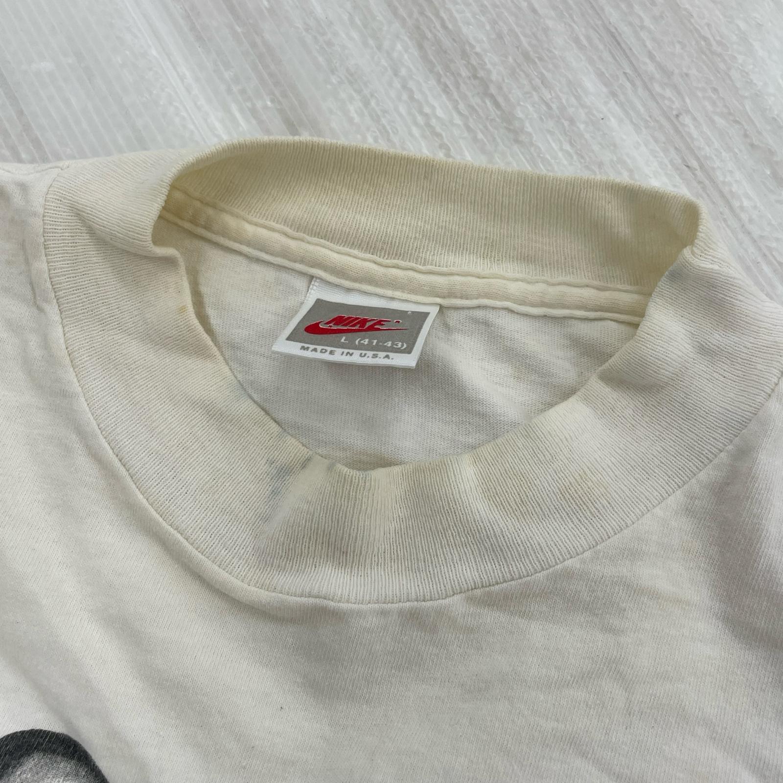 長袖Tシャツ NIKE 90s USA製 L/S TEE マイケルジョーダン×スパイク リー (L) L ホワイト