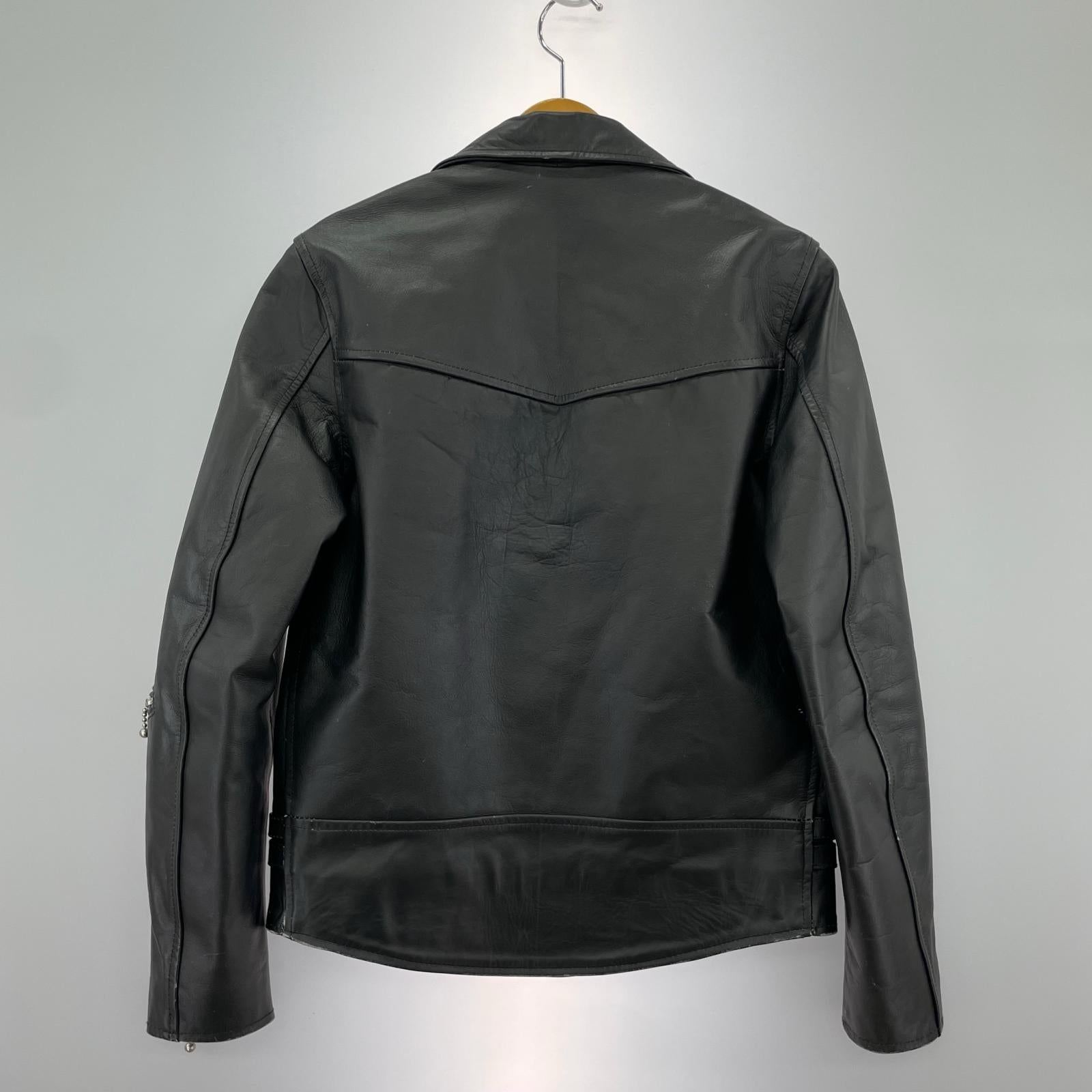 レザージャケット HORN WORKS ダブルライダースジャケット 黒 M M ブラック